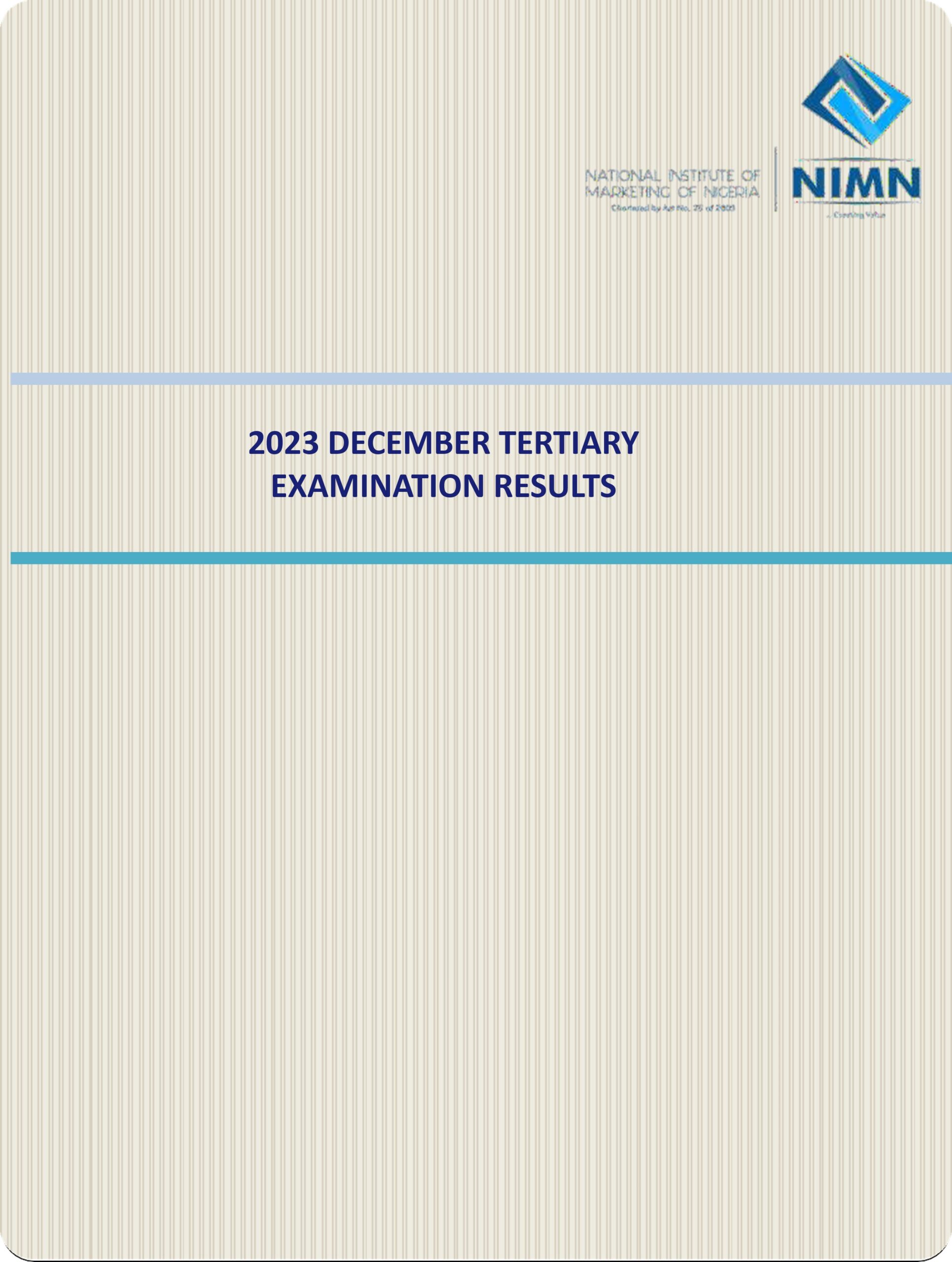 DECEMBER 2023 RESULT TERTIARY